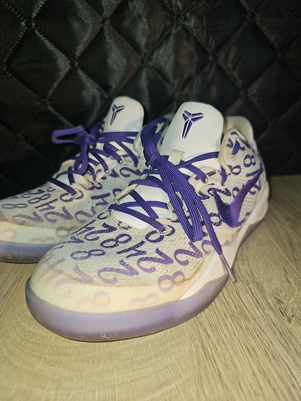 Nike Kobe Purple & Cream Number-Print Basketball Shoes